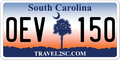 SC license plate OEV150