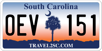 SC license plate OEV151