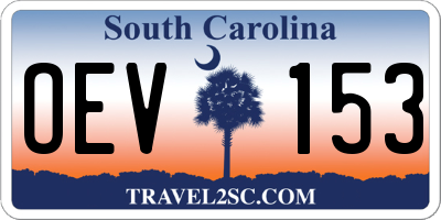 SC license plate OEV153