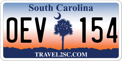 SC license plate OEV154
