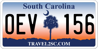SC license plate OEV156