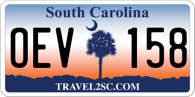 SC license plate OEV158