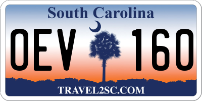 SC license plate OEV160