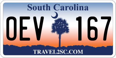 SC license plate OEV167