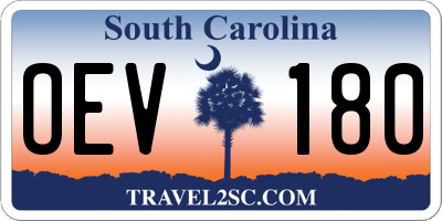 SC license plate OEV180