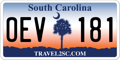 SC license plate OEV181