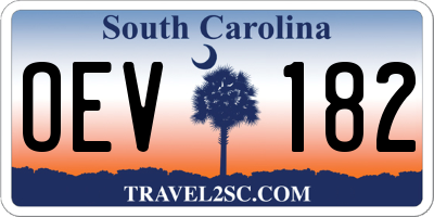 SC license plate OEV182