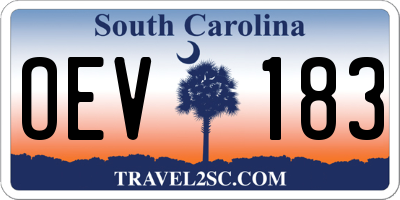 SC license plate OEV183