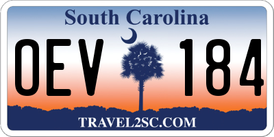 SC license plate OEV184