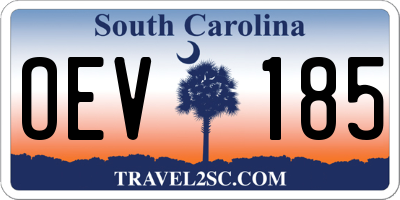 SC license plate OEV185