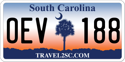 SC license plate OEV188