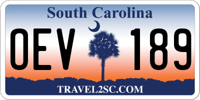 SC license plate OEV189