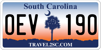 SC license plate OEV190