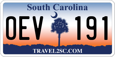SC license plate OEV191