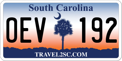 SC license plate OEV192