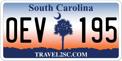 SC license plate OEV195