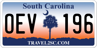 SC license plate OEV196