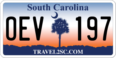 SC license plate OEV197