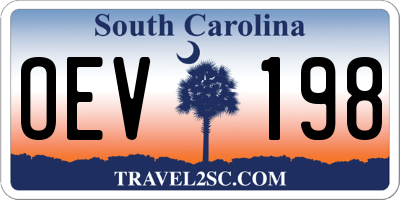 SC license plate OEV198