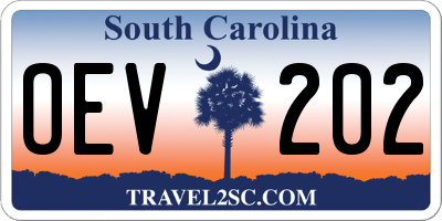 SC license plate OEV202