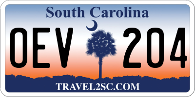 SC license plate OEV204