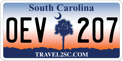 SC license plate OEV207