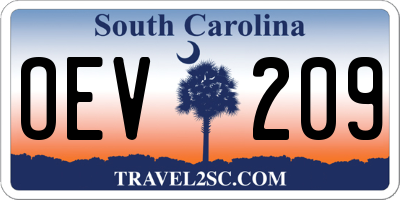 SC license plate OEV209