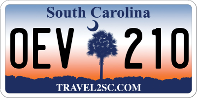 SC license plate OEV210