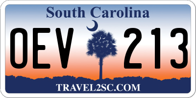 SC license plate OEV213