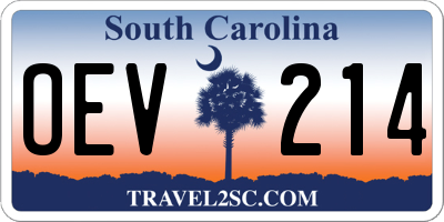 SC license plate OEV214