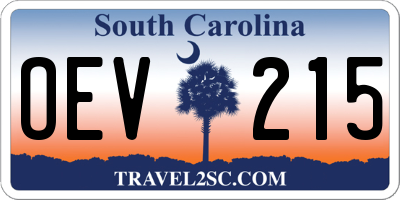 SC license plate OEV215