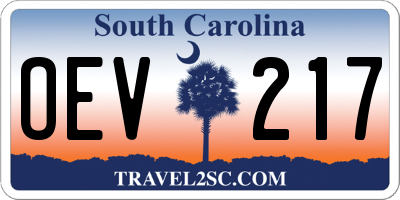 SC license plate OEV217