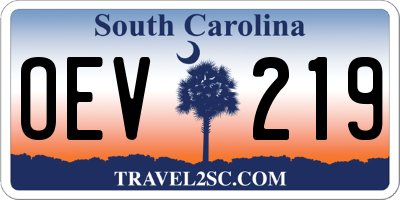 SC license plate OEV219