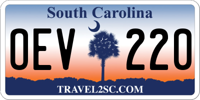 SC license plate OEV220
