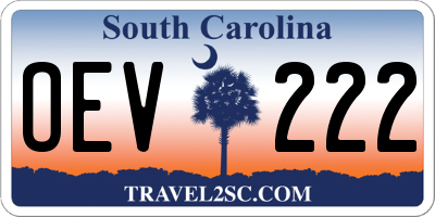 SC license plate OEV222