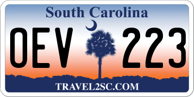 SC license plate OEV223