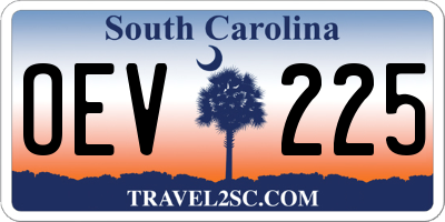 SC license plate OEV225