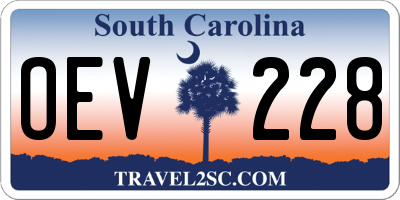SC license plate OEV228