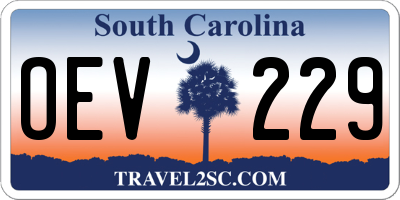 SC license plate OEV229