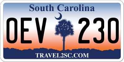 SC license plate OEV230