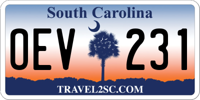 SC license plate OEV231