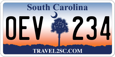 SC license plate OEV234