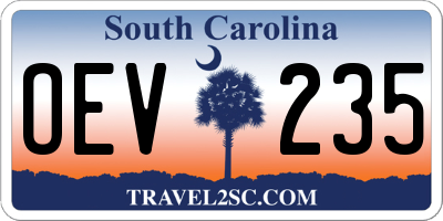 SC license plate OEV235