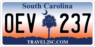 SC license plate OEV237