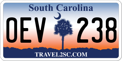 SC license plate OEV238