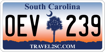 SC license plate OEV239