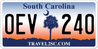SC license plate OEV240