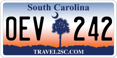 SC license plate OEV242