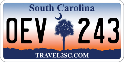 SC license plate OEV243