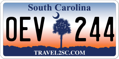 SC license plate OEV244